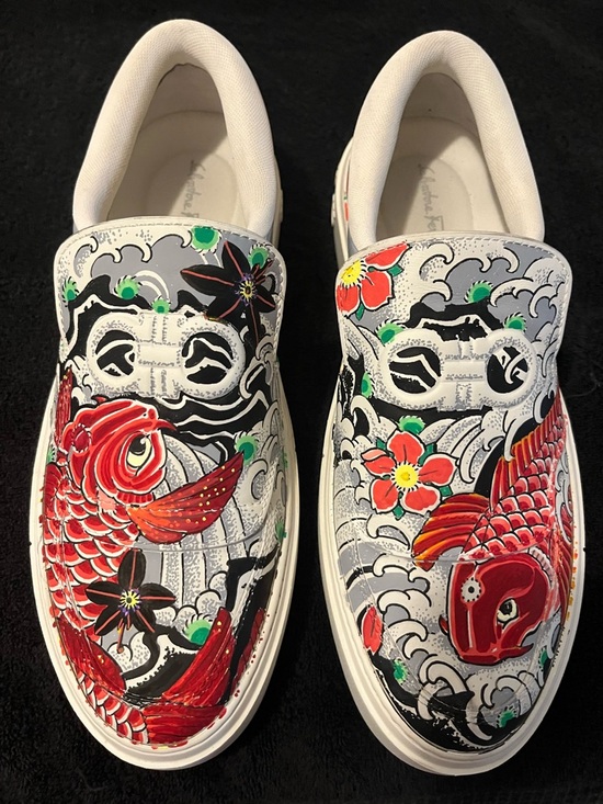 Salvatore Ferragamo Other - Salvatore Ferragamo/Damien Bart Custom Hand Painted Koi fish Sneakers 1/1 Sz 11